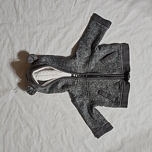 Cherokee Size Newborn Dark Gray Zippered, Animal Ears Hoodie Used